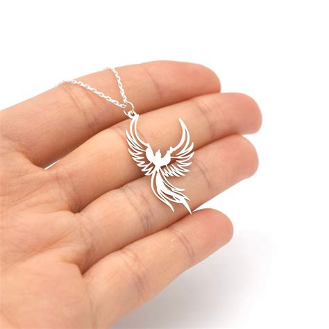 Silver Phoenix Necklace For Women Phoenix Necklace Phoenix Etsy