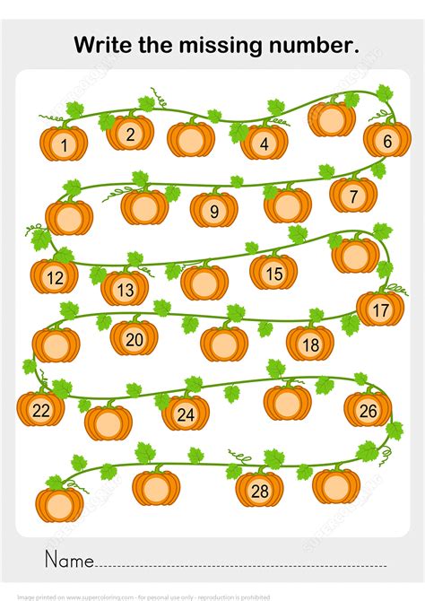 Number Sequencing Worksheet