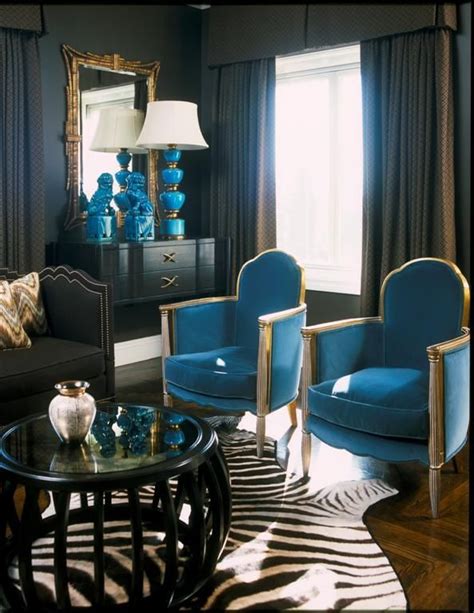 Black And Blue Chinoiserie Chic Home Decor Living