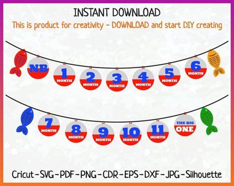 Download Fishing Banner Printable Milestone Banner Bobber Photo Banner svg png Fishing bobber svg the big ...