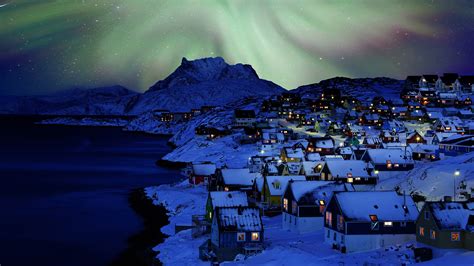 Nuuk Old Town Northern Light Greenland Windows Spotlight Images
