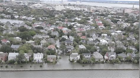 Hurricane Matthew Floods Charleston Sc Aerial View Youtube