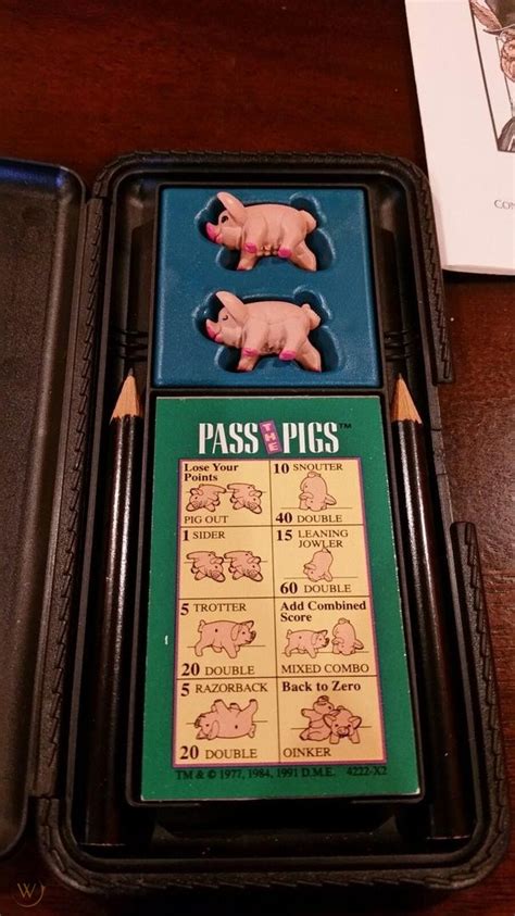 Nib Pass The Pigs Game By Milton Bradley Case 2 Pigs 2 Pencils