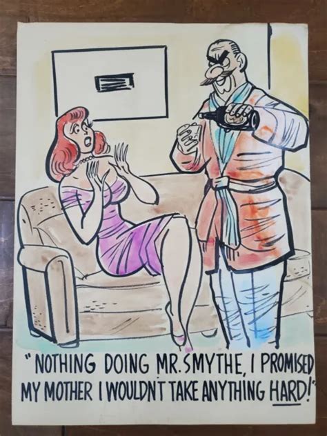 Original 1950s Art Gag Cartoon Pinup Humorama Illustration Comic Vintage 6000 Picclick