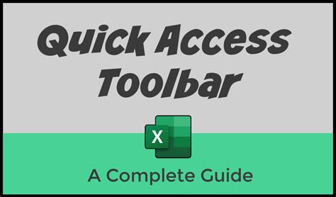 Excel Quick Access Toolbar A Complete Guide Tips