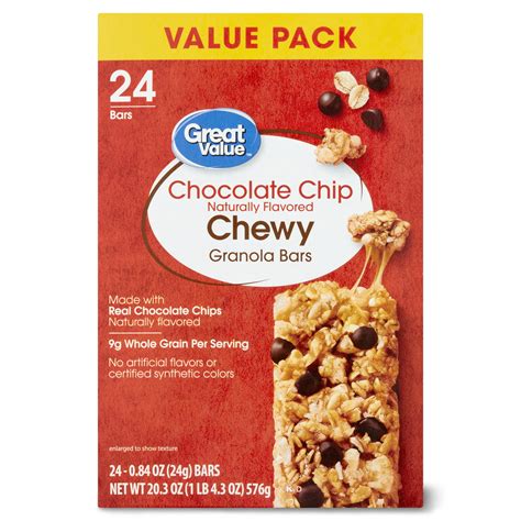 Great Value Chewy Chocolate Chunk Granola Bars Value Pack Oz