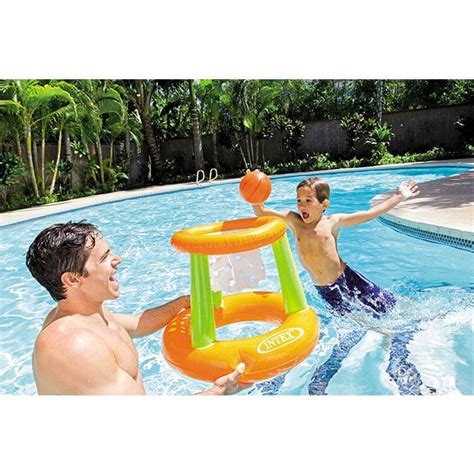طوق كرة السلة للمسبح مع كرة سلة إضافية قابلة للنفخ Floating Hoops Intex