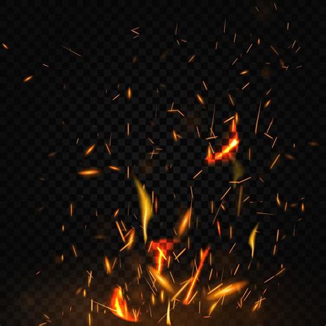 Fire Flying Sparks On Black Background 2031924 Vector Art At Vecteezy