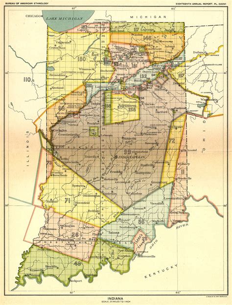 Indian Land Cessions In The U S Indiana Map 19 United