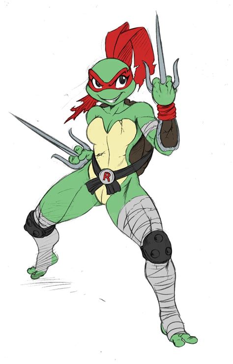 A Drawing Of A Female Ninja With Two Swords In One Hand And Red Hair On
