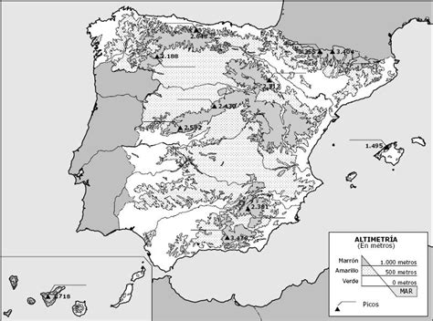 Mapa Mudo De España Fisico Para Imprimir