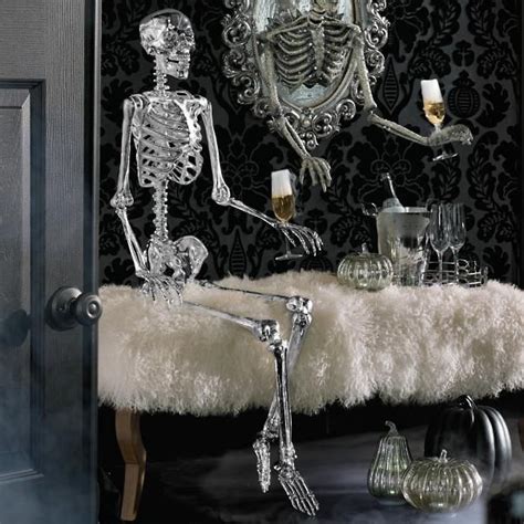 Chrome Skeleton Halloween Tabletop Elegant Halloween Halloween Mantel