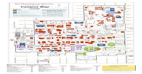 University Of Arizona Campus Map Pdf Document