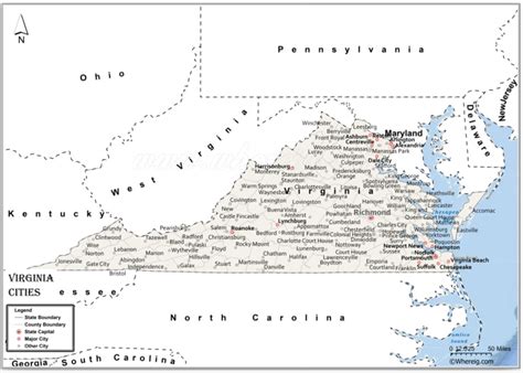 Map Of Cities In Virginia List Of Virginia Cities By Population
