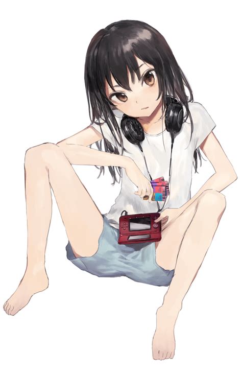 Anime Picture Search Engine 1girl Absurdres Barefoot Black Hair