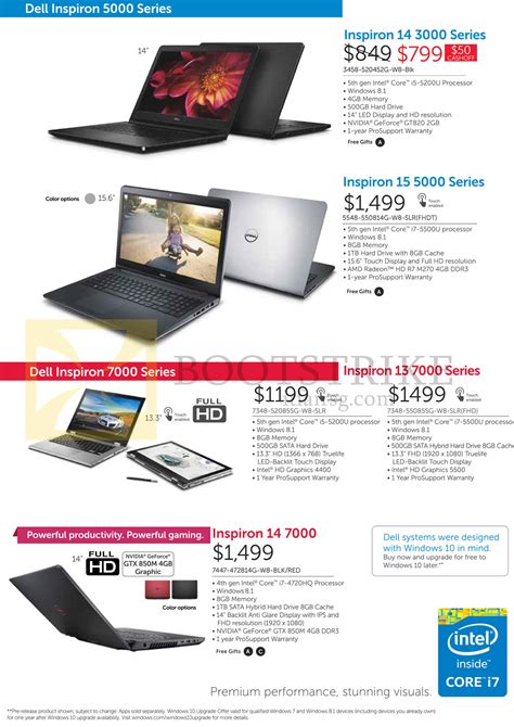 Dell is a brand known across the world for its expertise in computer technology. Dell Notebooks Inspiron 14 3000, 15 5000, 13 7000, 14 7000 ...