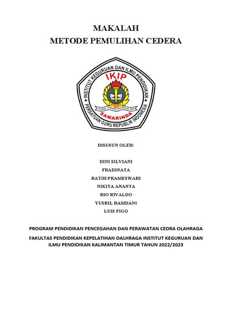 Perawatan Cedera Kelompok 8 Pdf