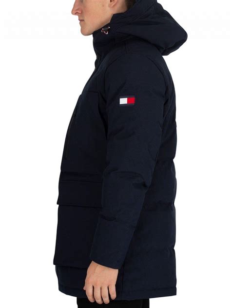 Tommy Hilfiger Sky Captain Heavy Canvas Down Parka Jacket In Blue For Men Lyst