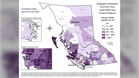 Covid deaths are in red, other deaths are in grey. Map shows which B.C. cities have the most COVID-19 cases