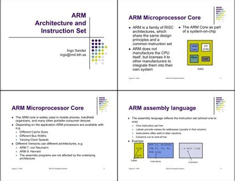 Arm Architecture And Instruction Set Kth