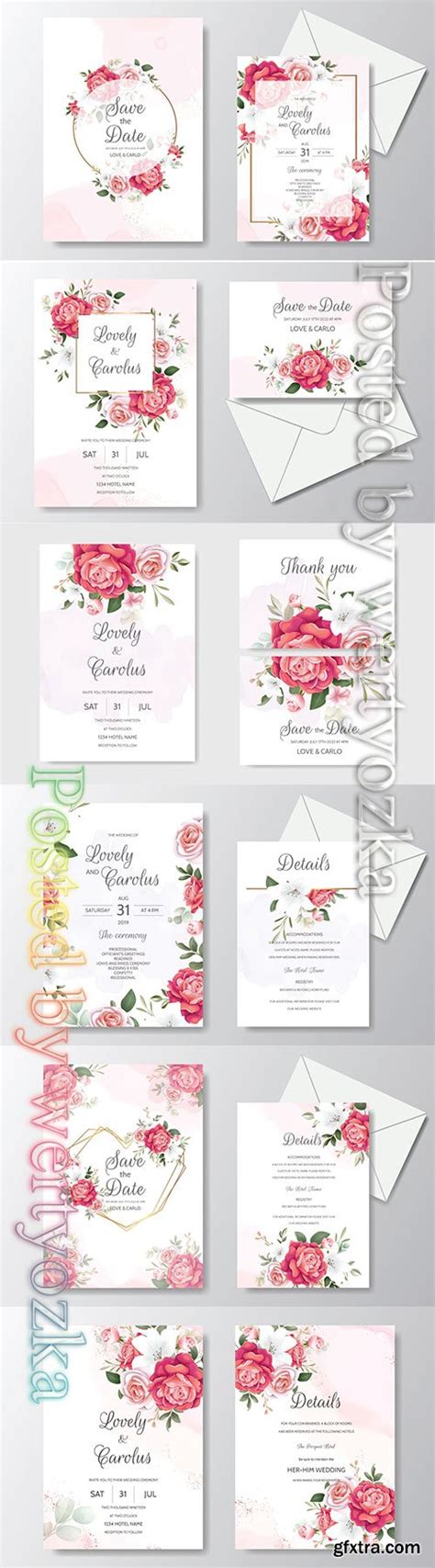 Beautiful Floral Wreath Wedding Invitation Card Template Gfxtra