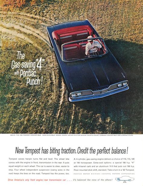An Old Advertisement For The New Tempest Car