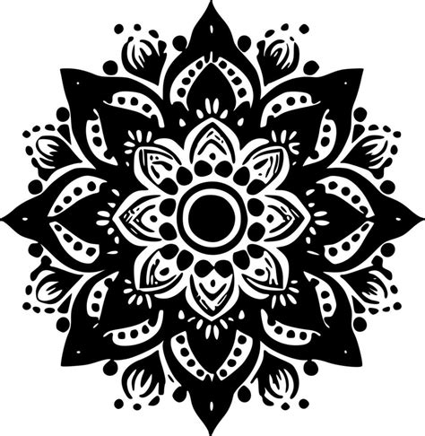 Mandala Black And White Vector Illustration 23541753 Vector Art At