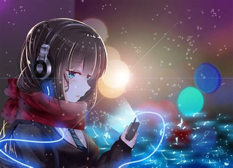 16 Anime Girl With Headphones Wallpaper Baka Wallpaper