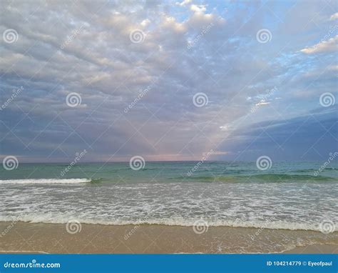 Beautiful Calm Peaceful Beach And Quiet Sea In The Evening Stock Image