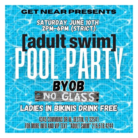 Adult Swim Pool Party Aquatic Center In Destin 10 June 2023