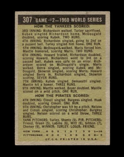 1961 topps set break 307 world series game 2 vg vgex gmcards ebay