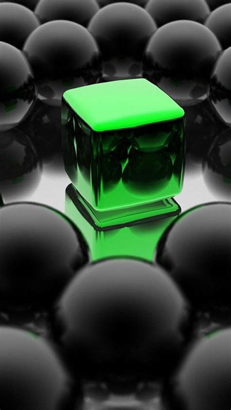 Download 3d Iphone Emerald Green Cube Wallpaper