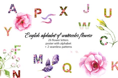 Alphabet Of Watercolor Flowers On Behance