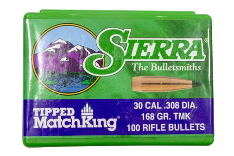 Sierra Bullets 30 Cal 168 Grain Tipped Match King 100box Sportsmans