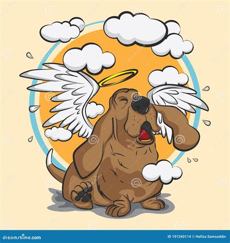 Dogs Paw With Angel Wings Halo And Heart Inside Pet Memorial Concept