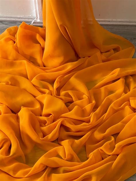 1m Burnt Orange Supreme Chiffon Dress Fabric 45 Wide Etsy