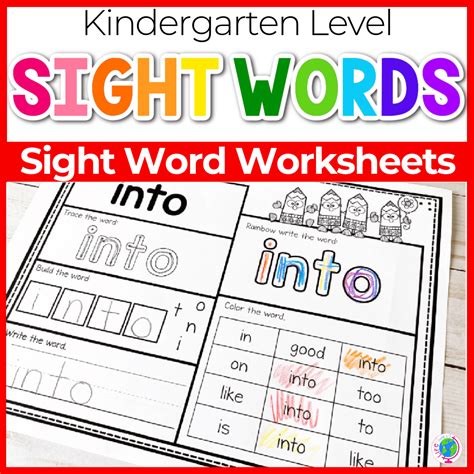 Sight Words Preschoolkindergartenfirst Grade Dolch Words Sight