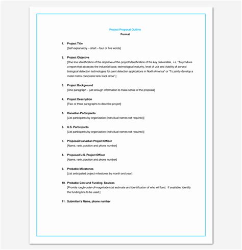50 Project Outline Template Microsoft Word Ufreeonline Template