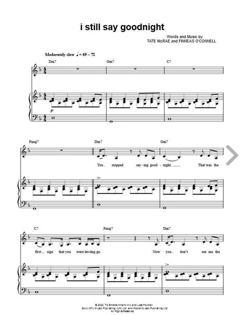 Tate Mcrae I Still Say Goodnight Sheet Music In D Minor Download And Print