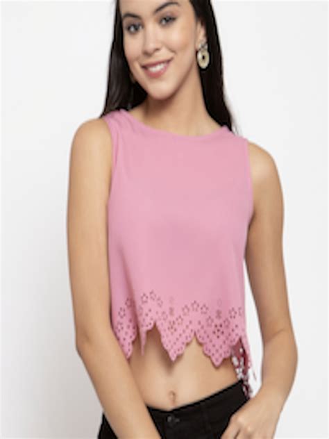 Buy Kassually Women Pink Solid Crop Top Tops For Women 11850720 Myntra