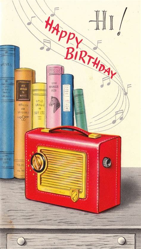 Vintage 1960s Happy Birthday Wireless Radio Greetings Card Etsy