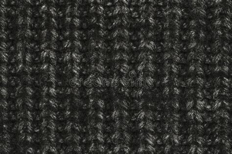 Real Black Knit Texture Background Pattern Concept Stock Image