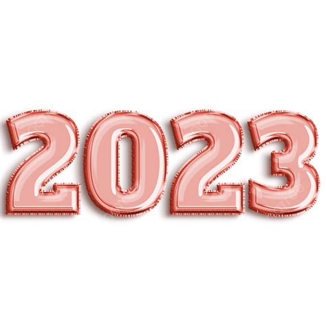 2023 Red Balloon Text 2023 3d Text Png Transparent Clipart Image And
