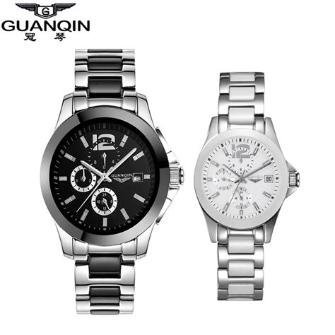 2016 Guanqin Brand Men Women Watches Stainless Steel Automatic Couple