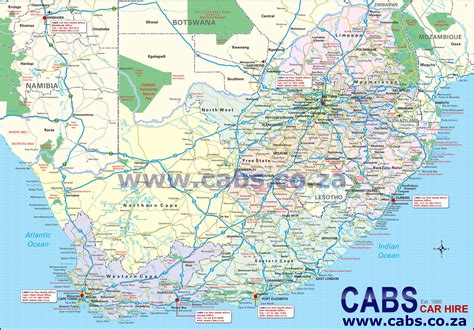 Map Of South Africa Cabs Car Hire South Africa