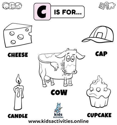 Preschool Words That Start With C Flashcards And Worksheets ⋆ Kids