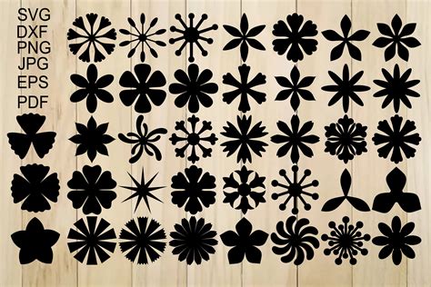 Paper Flower Templates SVG, Flower Center SVG, Origami (211175) | Paper