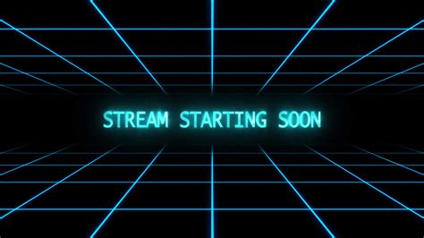 Neon Stream Starting Soon With Grid Moving Background 22906867 Stock