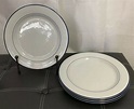 4 Crate & Barrel Spal Porcelain White Blue Dinner Plates Made in ...