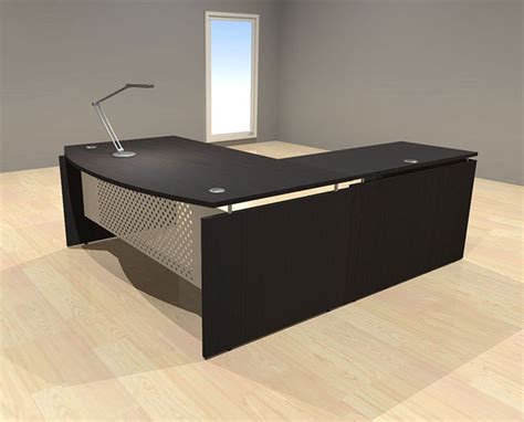 3pc L Shape Modern Contemporary Executive Office Desk Set Al Sed L5